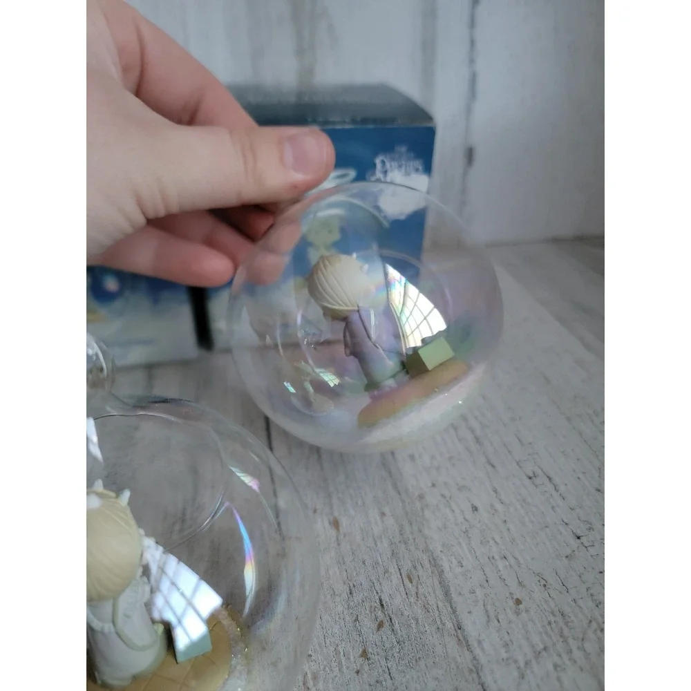 Precious‎ moments vintage glass ball boy girl ornament Xmas set